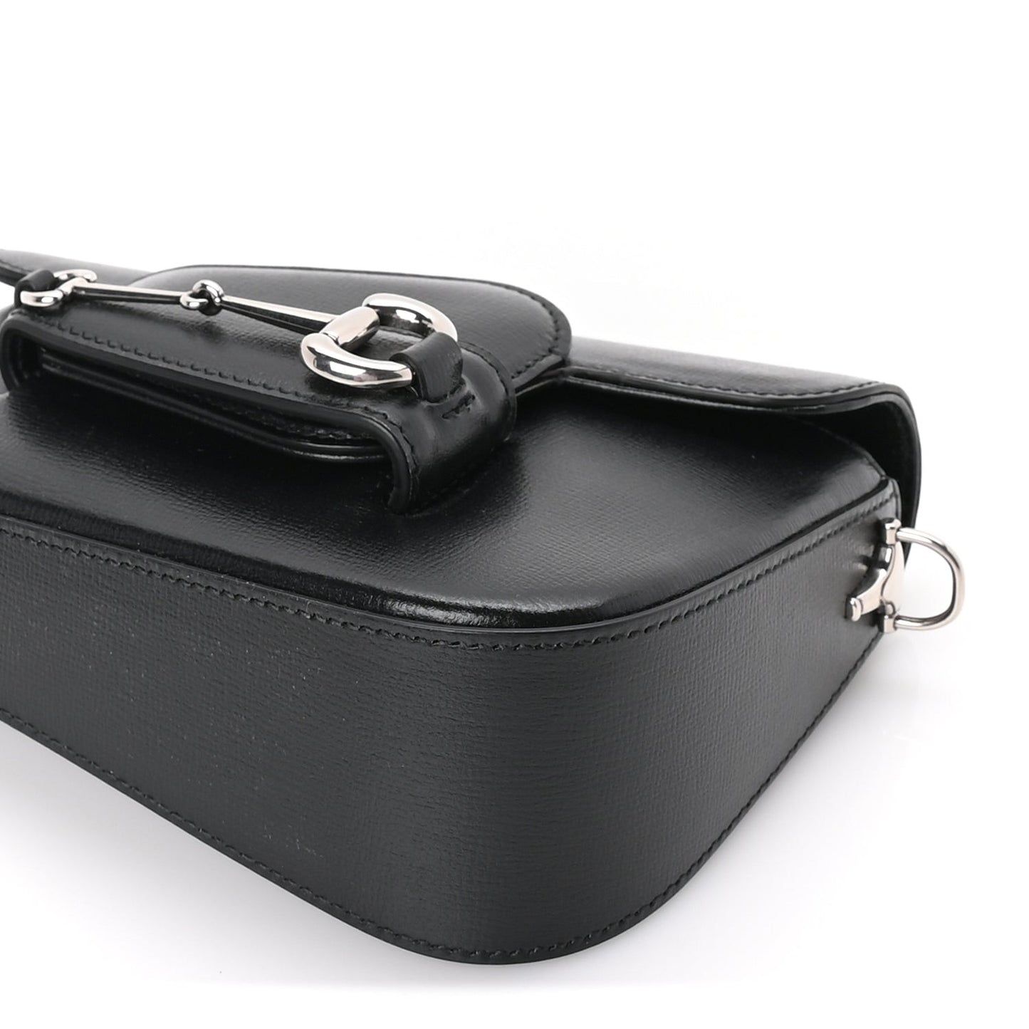 Demetra Mini Horsebit 1955 Asymmetric Shoulder Bag  Black