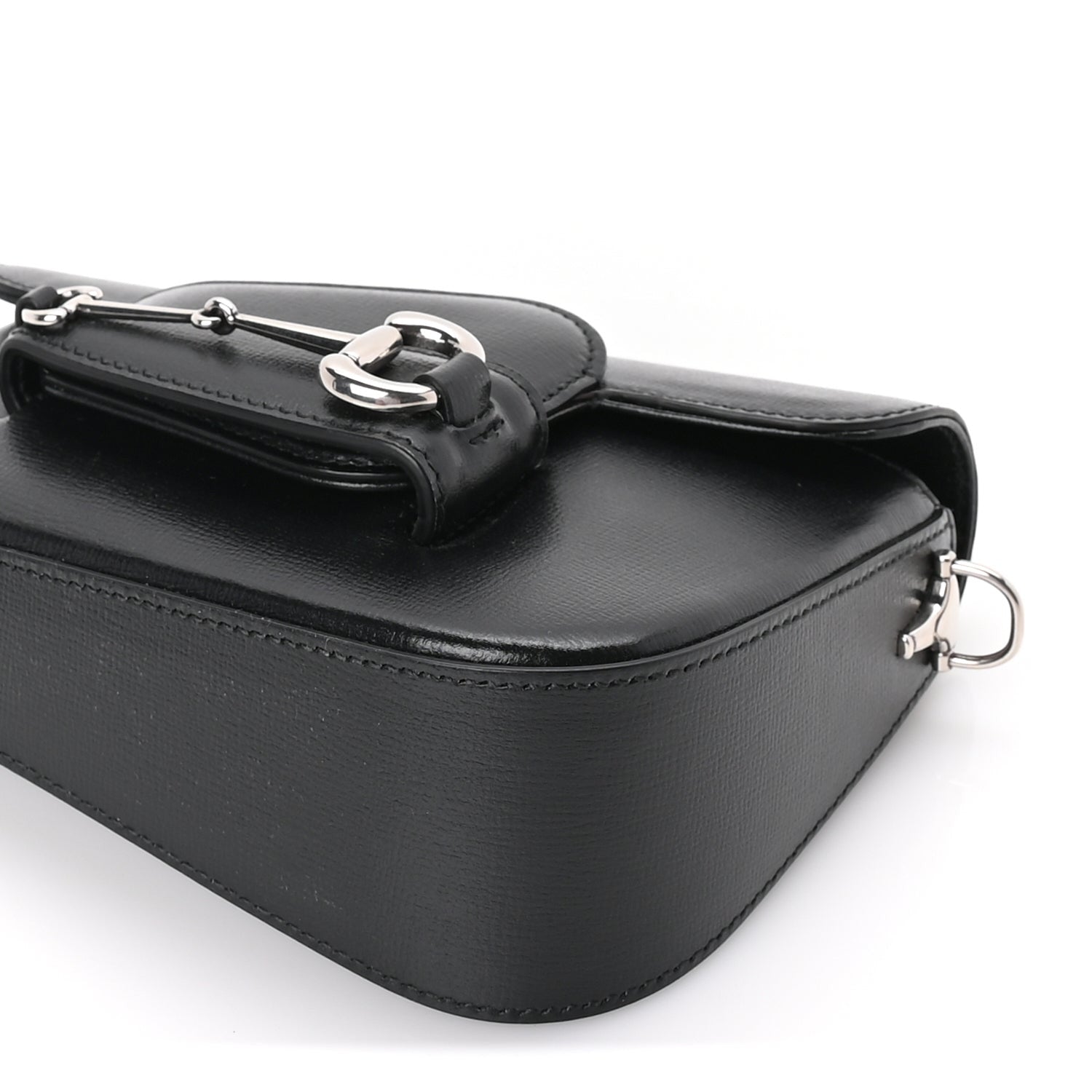 Gucci Demetra Mini Horsebit 1955 Asymmetric Shoulder Bag  Black 8 of 8