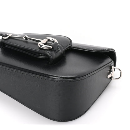 Gucci Demetra Mini Horsebit 1955 Asymmetric Shoulder Bag  Black 8 of 8