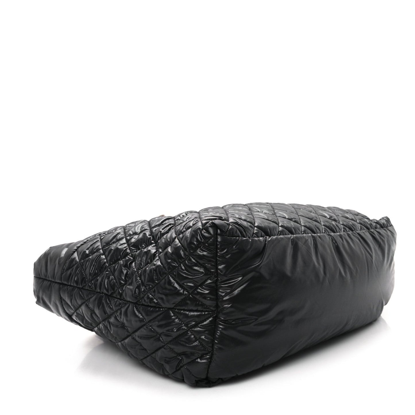 Nylon Quilted Large Coco Cocoon Tote Black