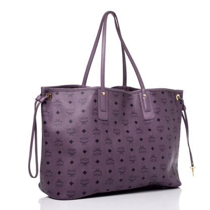MCM Visetos Large Anya Shopper Tote Purple 3 of 16