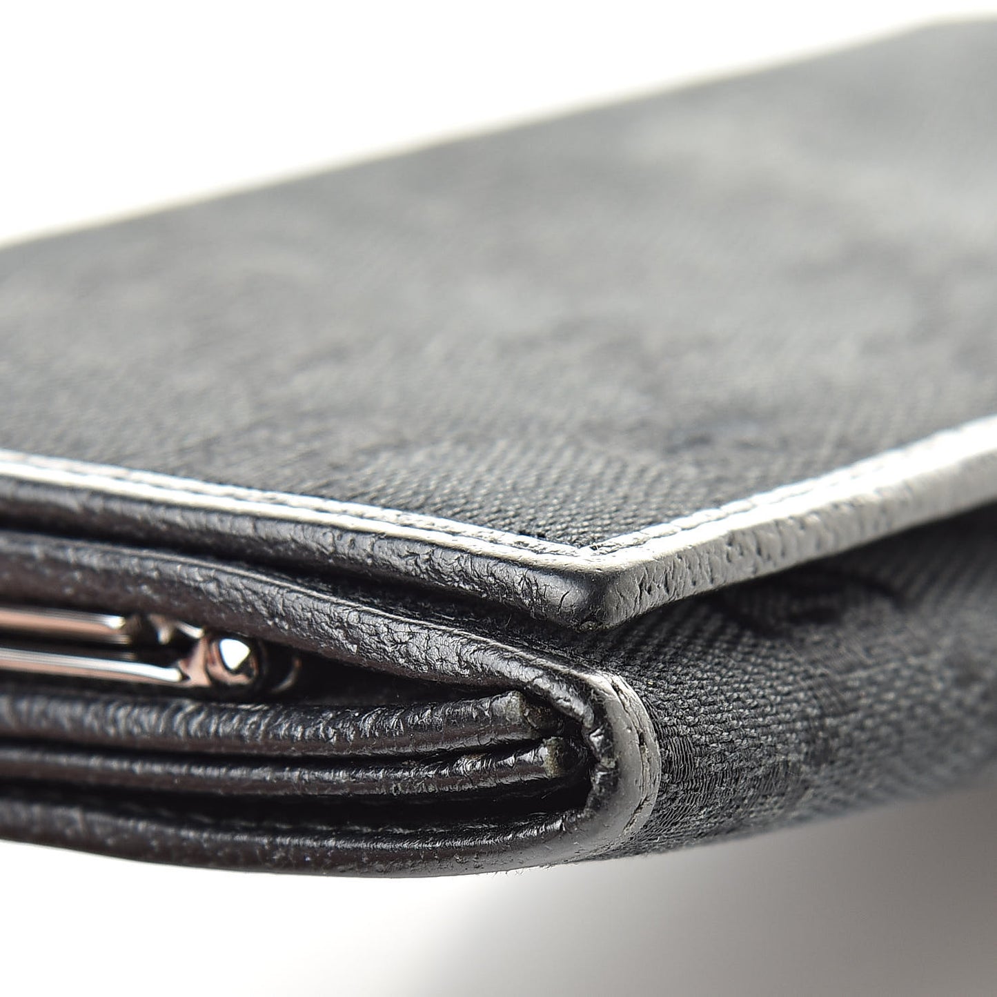 Monogram Metal Bar Continental Flap Wallet Black