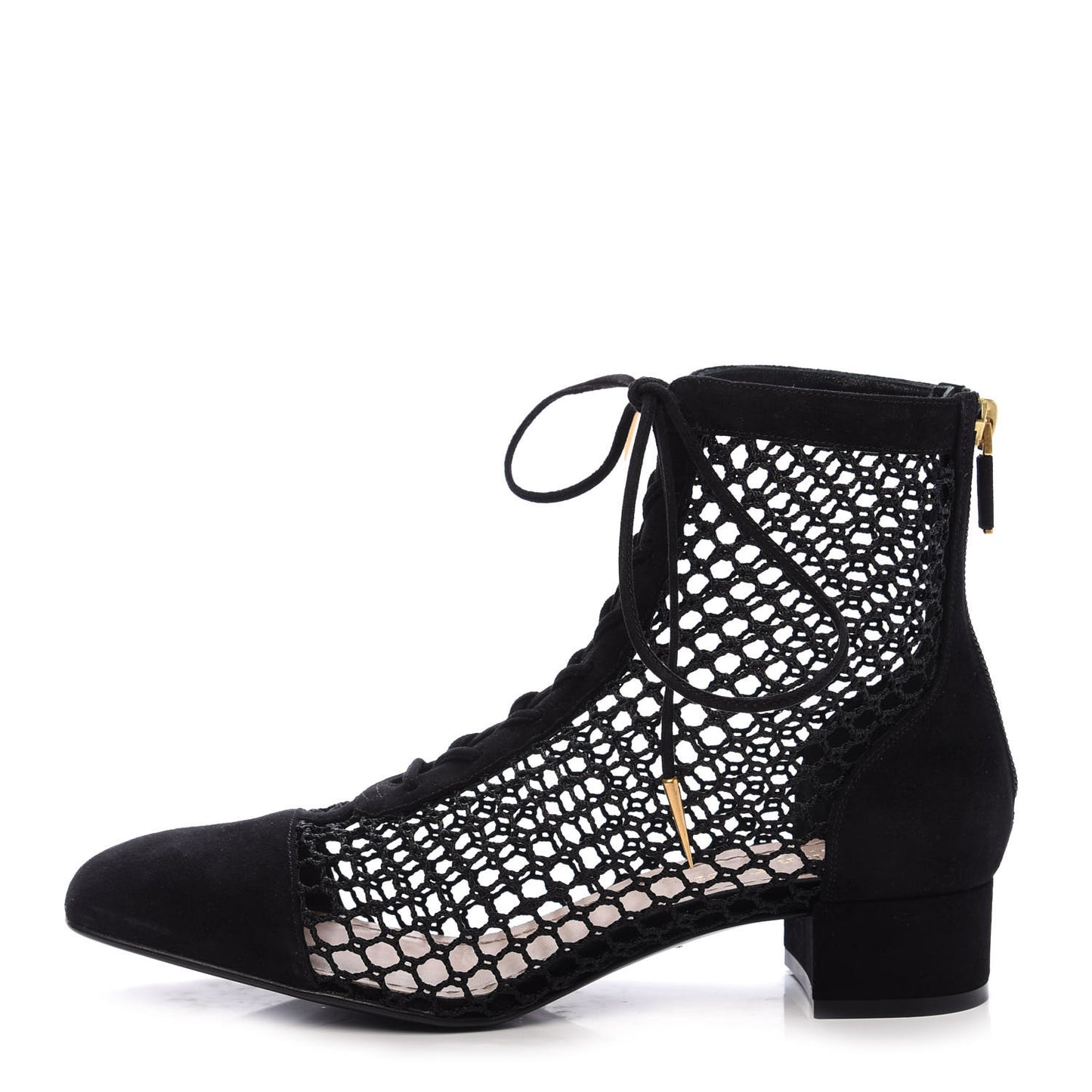 Suede Resille Naughtily-D 30mm Ankle Boots 38 Black