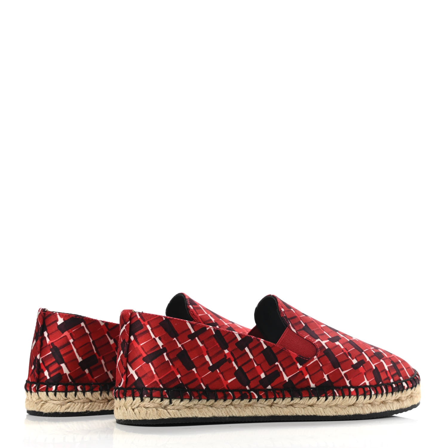 Bottega Veneta Satin Micro Square Grid Espadrille 36 Red Multicolor 4 of 7