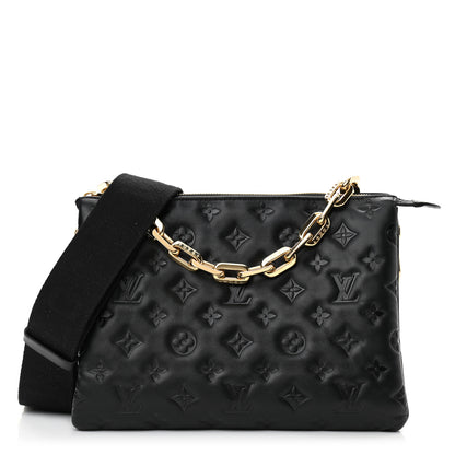 Louis Vuitton Lambskin Embossed Monogram Coussin PM Black 1 of 13