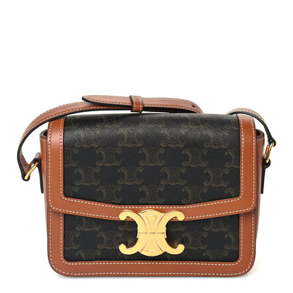 Celine Calfskin Triomphe Canvas Teen Triomphe Bag Tan 1 of 8