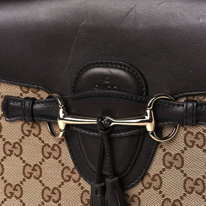 Gucci Monogram Margaux Calfskin Large Emily Chain Shoulder Bag Beige Ebony Cocoa 9 of 11