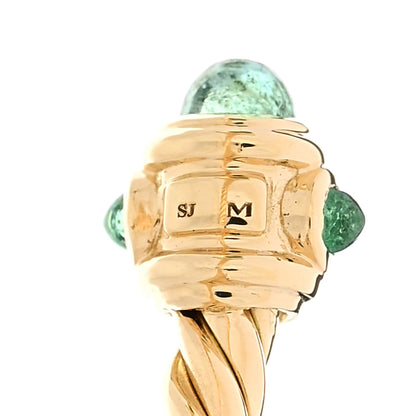 David Yurman 18K Yellow Gold Emerald Renaissance Ring 56 7.5 5 of 6