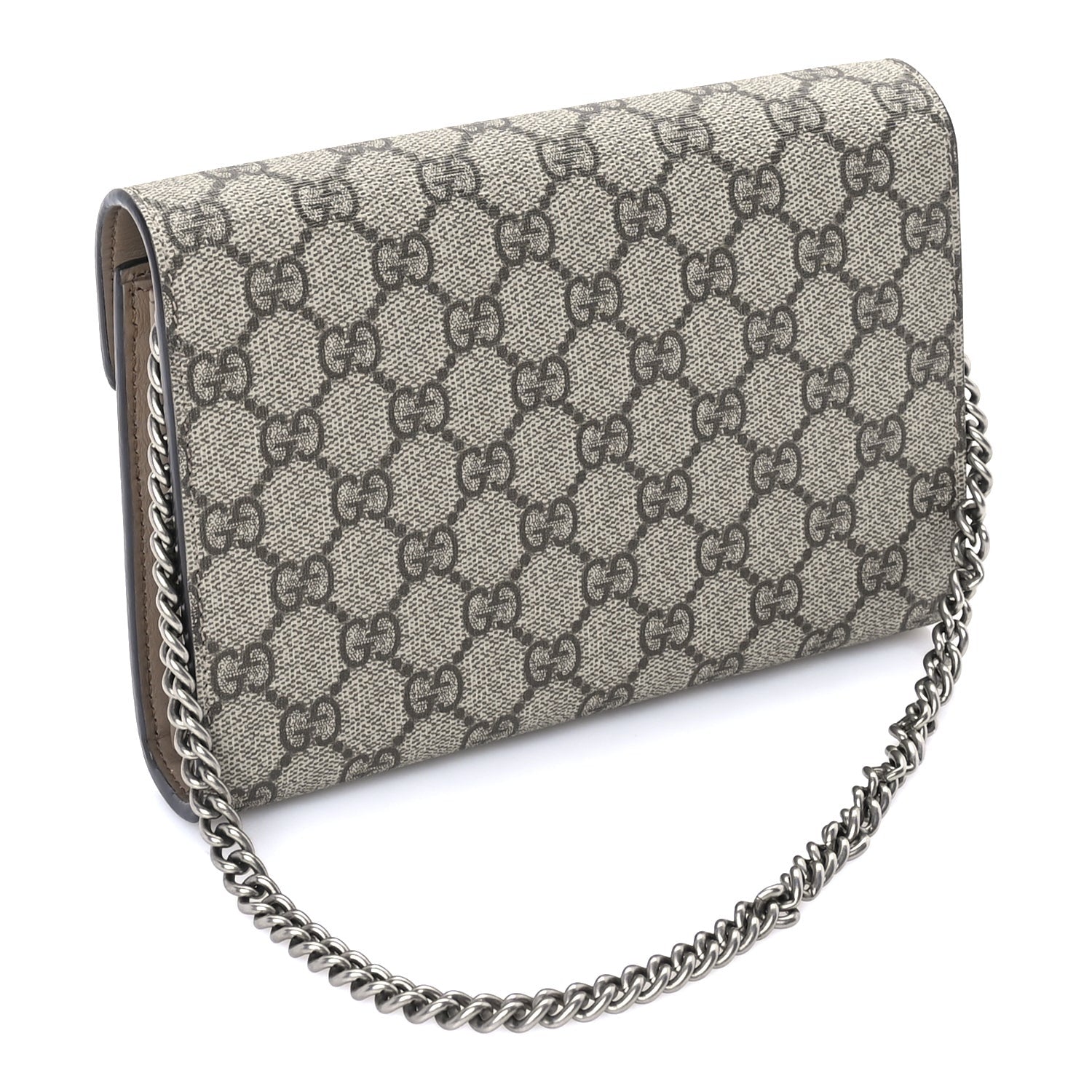 Gucci GG Supreme Monogram Mini Dionysus Chain Wallet  Beige Taupe 2 of 7