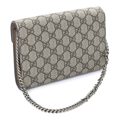 Gucci GG Supreme Monogram Mini Dionysus Chain Wallet  Beige Taupe 2 of 7