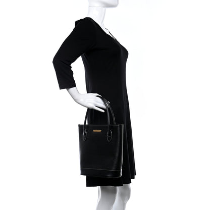 Burberry Saffiano Top Handle Bag Black 2 of 9