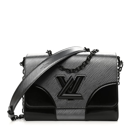 Louis Vuitton Epi Patent Twist Shoulder Bag MM Anthracite Nacre 3 of 9
