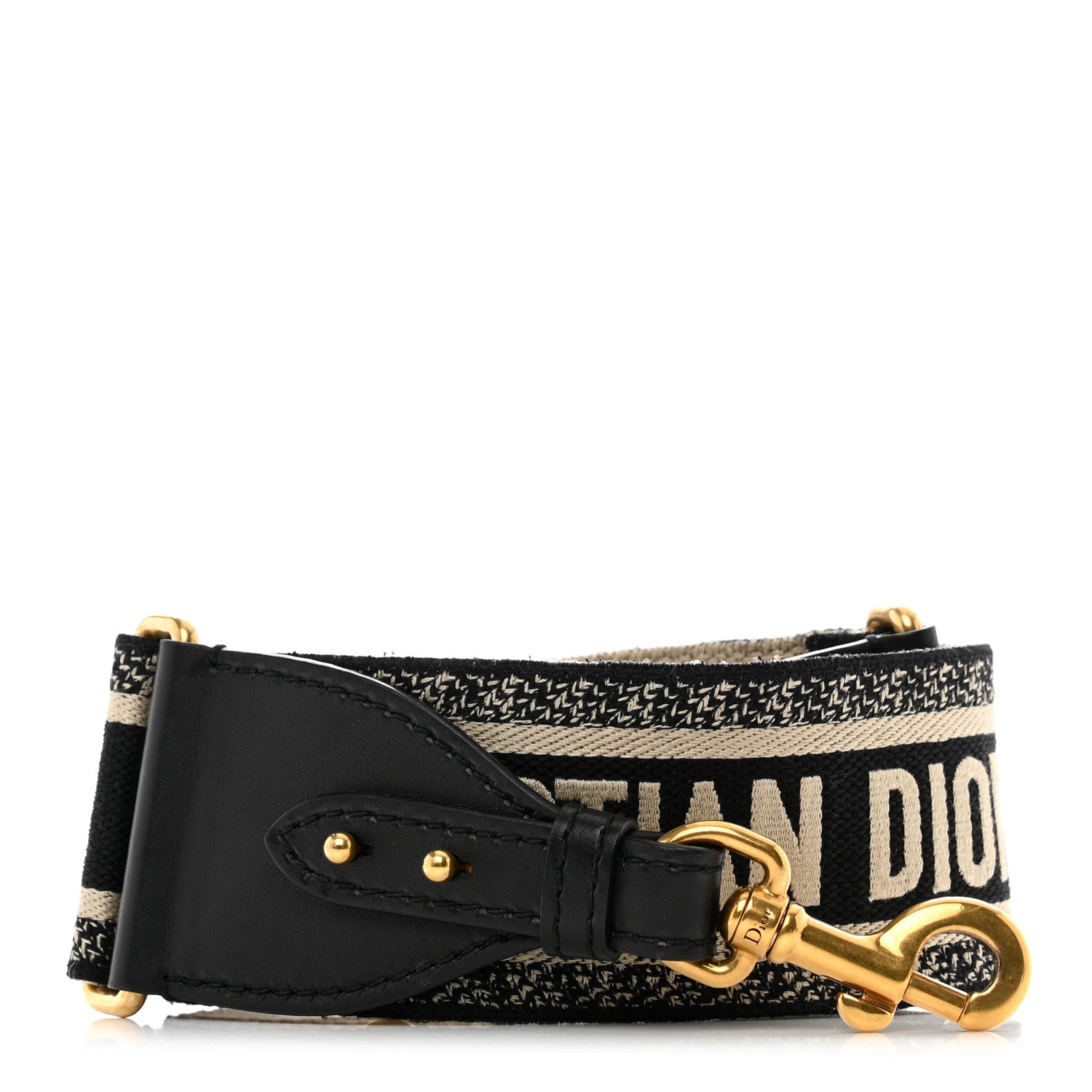 Christian Dior Canvas Embroidered Shoulder Strap Black 1 of 4