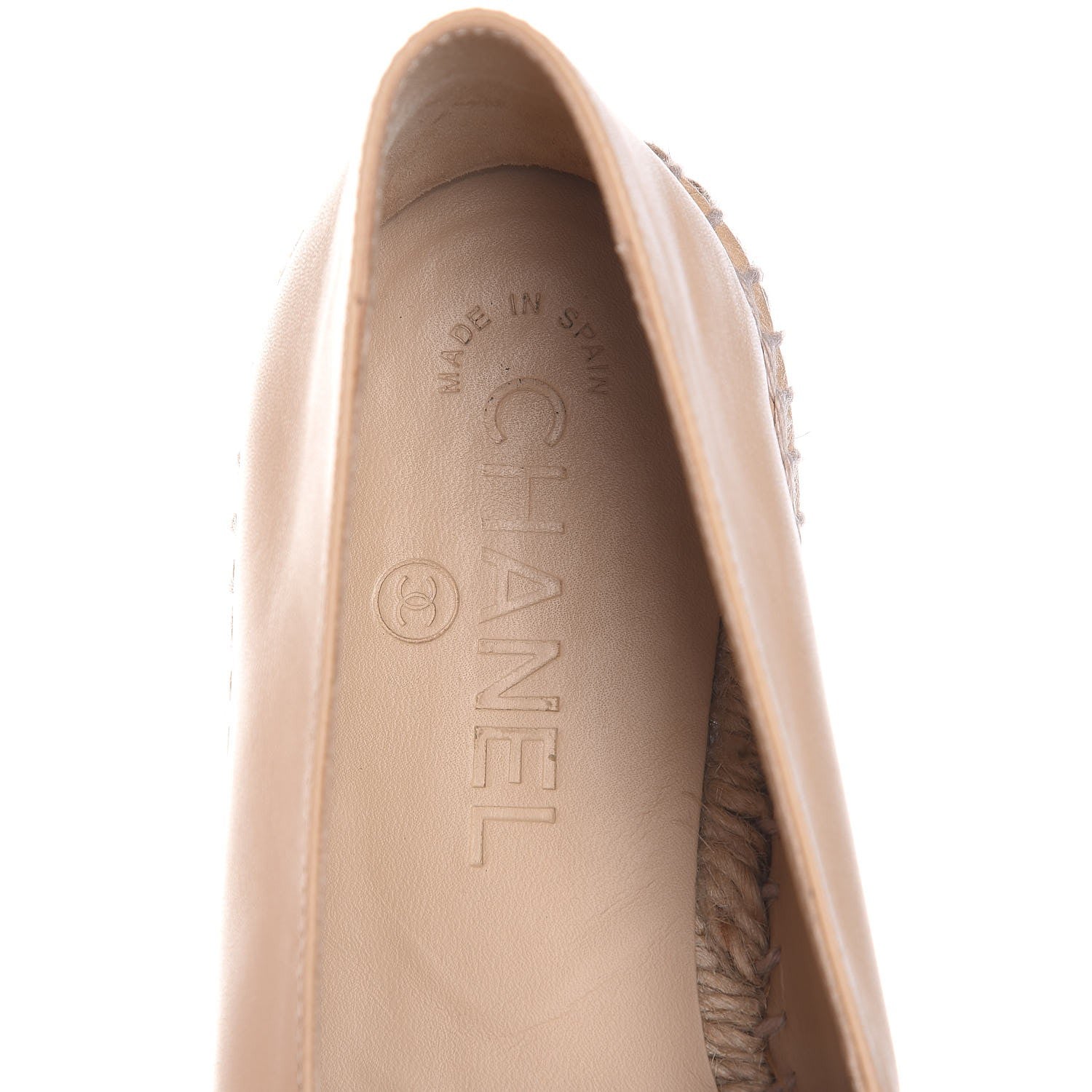 Chanel Lambskin CC Espadrilles 37 Beige Black 10 of 12
