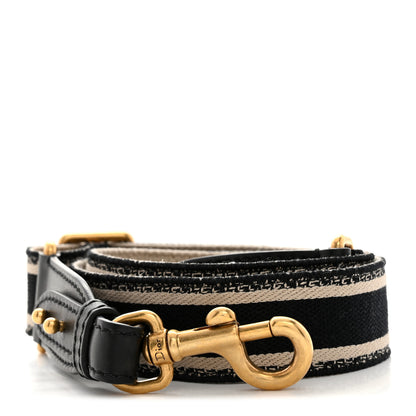 Christian Dior Canvas Embroidered Shoulder Strap Black 1 of 5