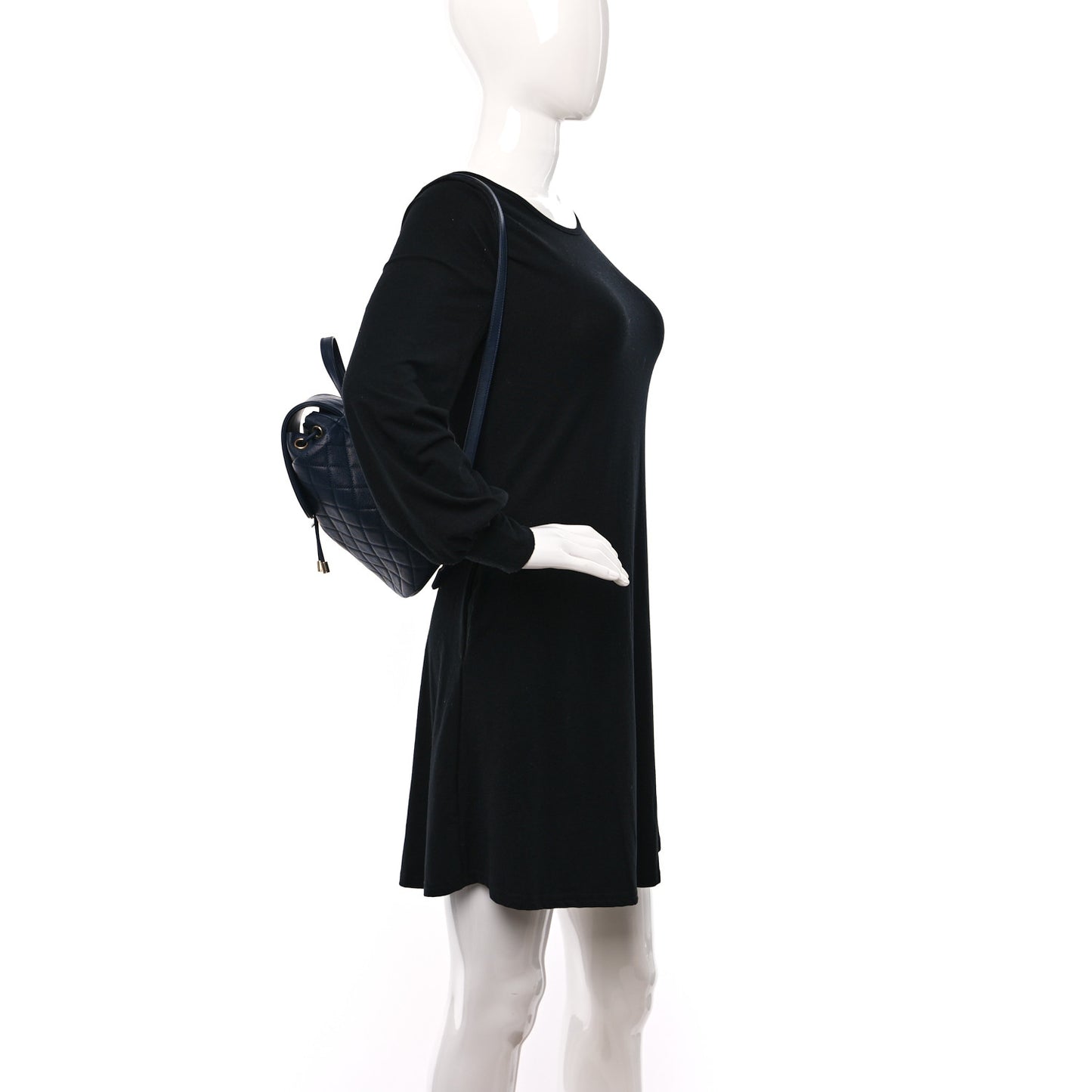 Caviar Quilted Filigree Backpack Navy