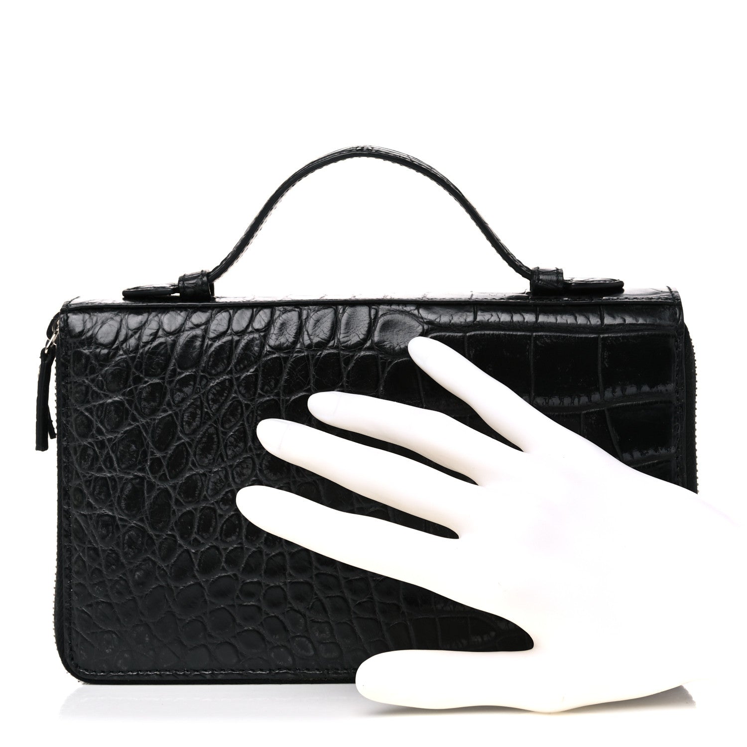 Gucci Crocodile Travel Document Case Black 2 of 14