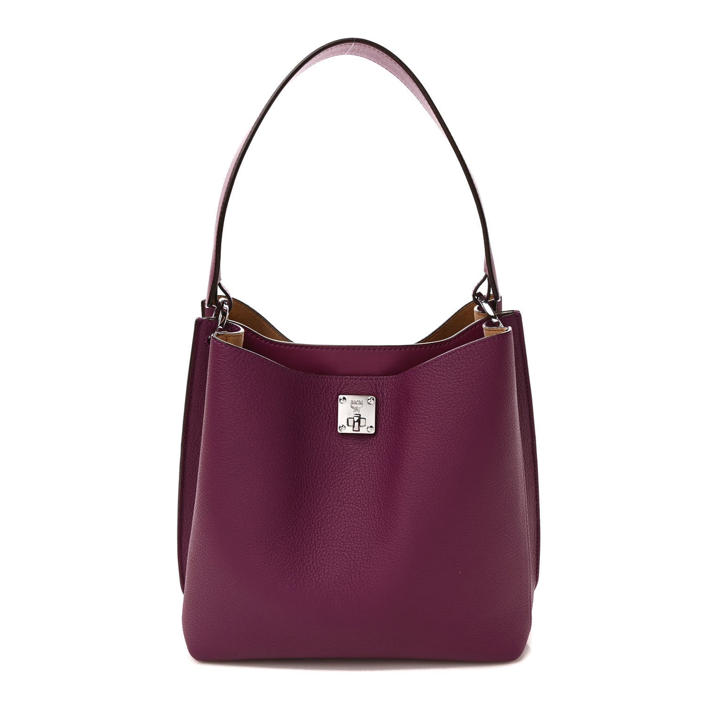Grained Calfskin Medium Milla Hobo Purple