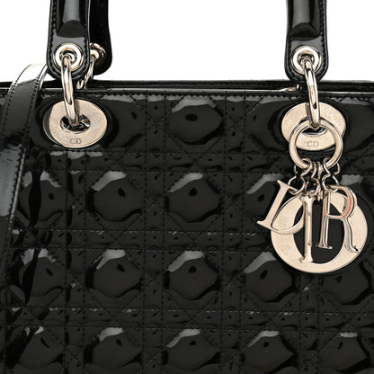 Christian Dior Patent Cannage Medium Lady Dior Black 8 of 12