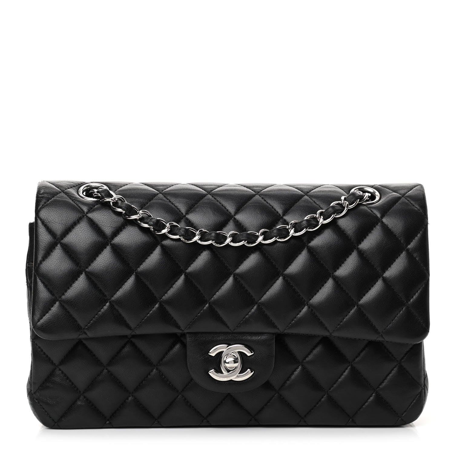Chanel Lambskin Quilted Medium Double Flap Black 1 of 32