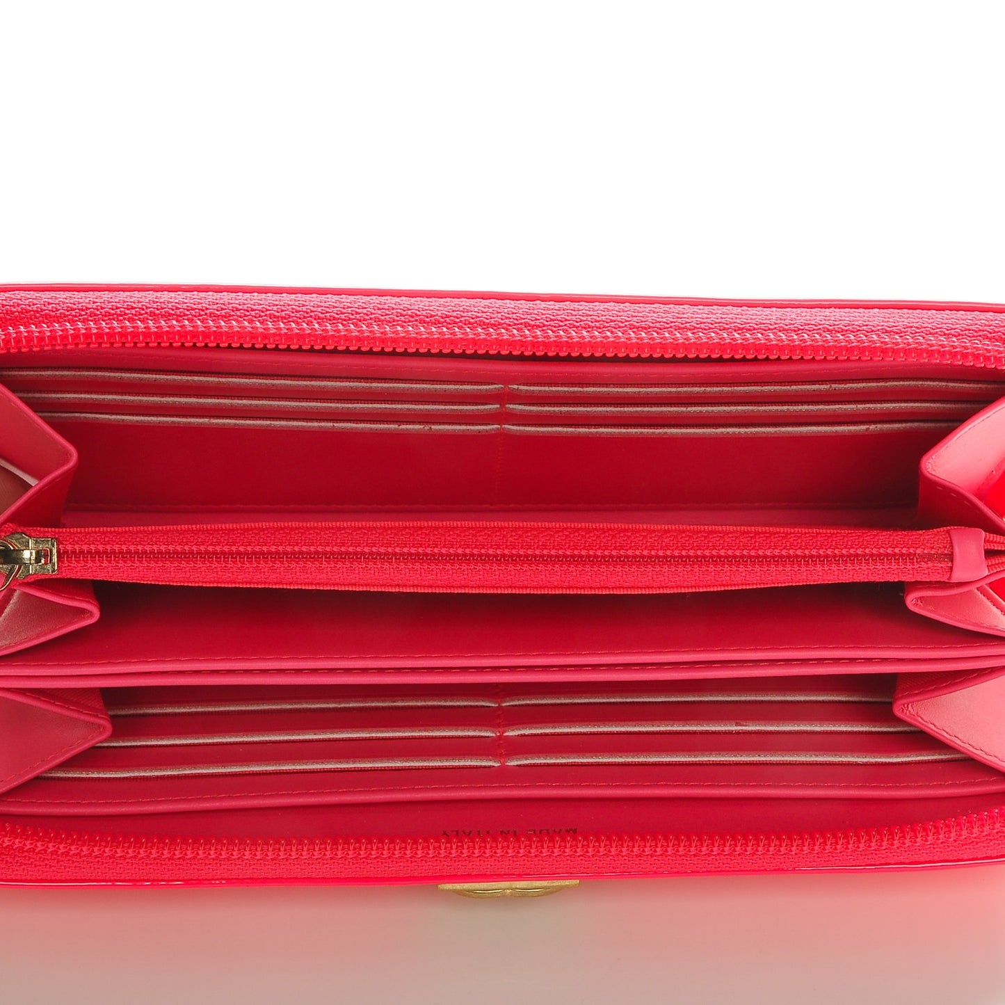 Patent Quilted Boy Zip Around Wallet Pink