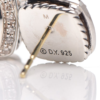 David Yurman Sterling Silver Diamond Black Onyx 7mm Albion Earrings 5 of 5