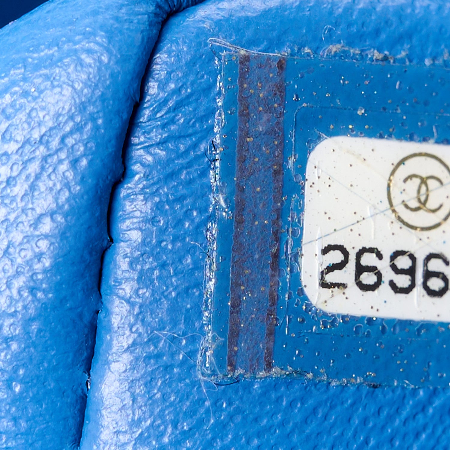 Chanel Lambskin Chevron Quilted Mini Rectangular Flap Blue 8 of 13