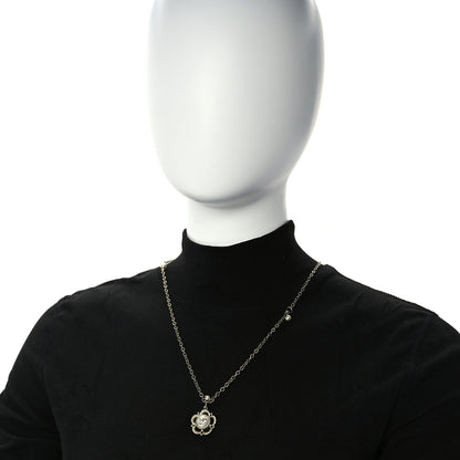 Chanel Crystal Pearl Camellia Necklace Gold 2 of 4