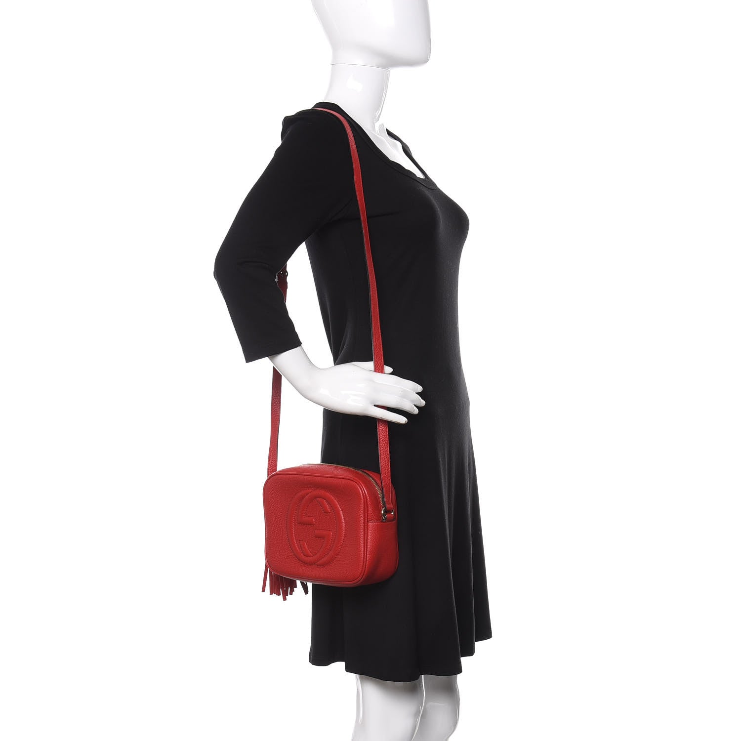 Gucci Pebbled Calfskin Small Soho Disco Bag Tabasco Red 2 of 11