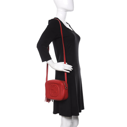 Gucci Pebbled Calfskin Small Soho Disco Bag Tabasco Red 2 of 11