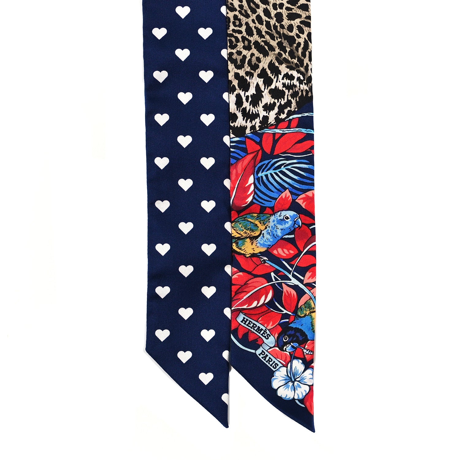 Hermes Silk Jungle Love Twilly Marine Rouge Brun 2 of 3