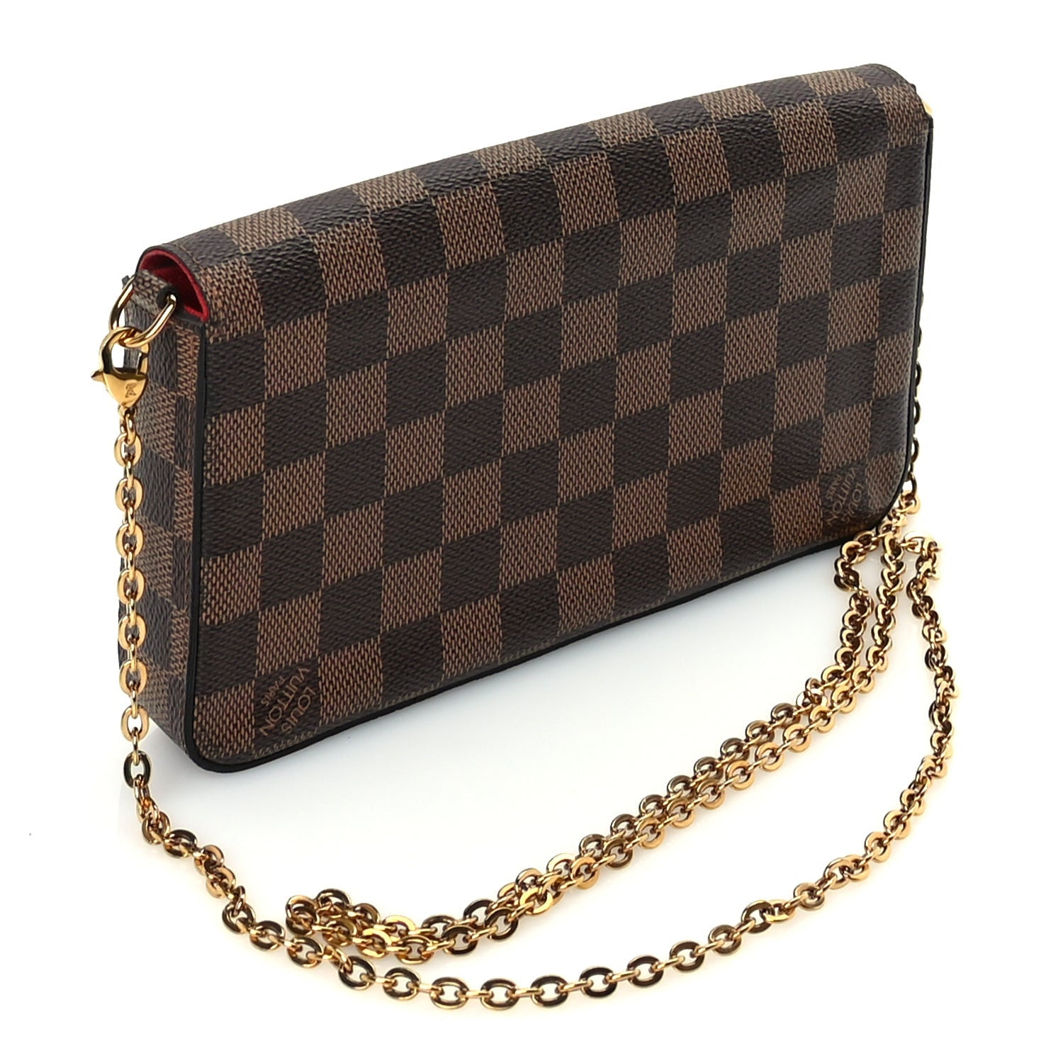 Louis Vuitton Damier Ebene Pochette Felicie Chain Wallet 4 of 10