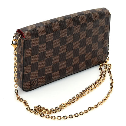 Louis Vuitton Damier Ebene Pochette Felicie Chain Wallet 4 of 10