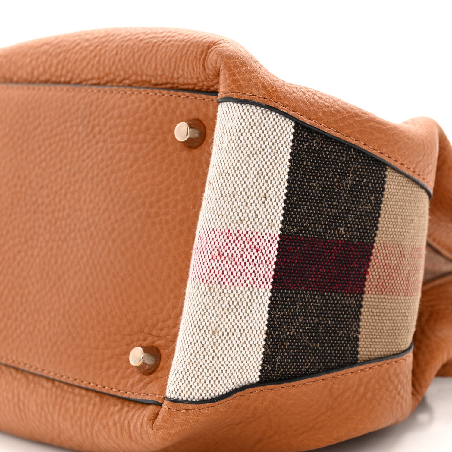 Burberry Grainy Calfskin House Check Small Maidstone Saddle Brown 12 of 24