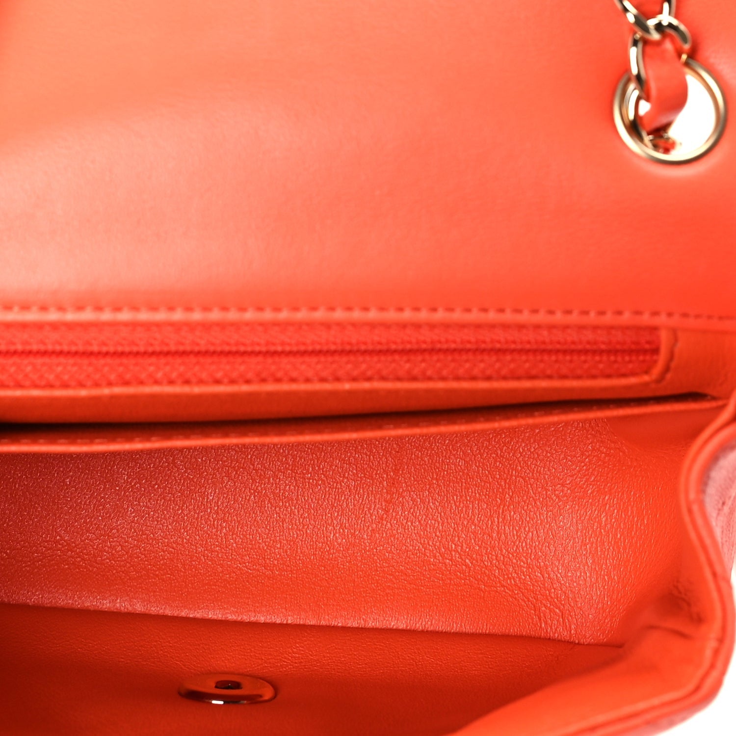 Chanel Lambskin Quilted Mini Square Flap Orange 5 of 10