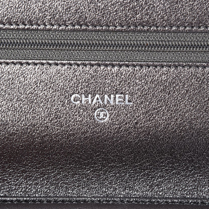 Chanel Metallic Lambskin Quilted Reissue Wallet On Chain WOC Dark Silver 6 of 9