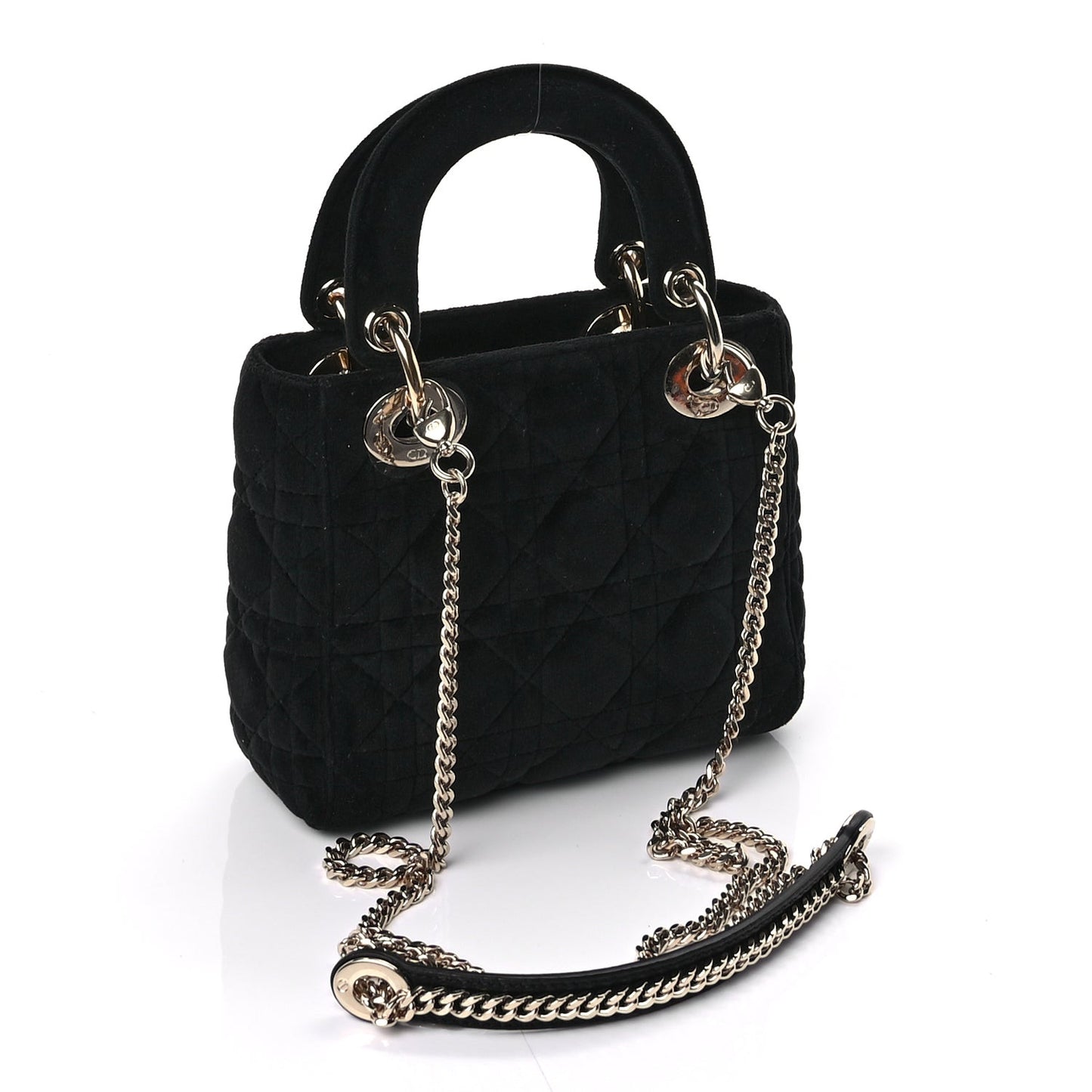 Velvet Mini Lady Dior Black