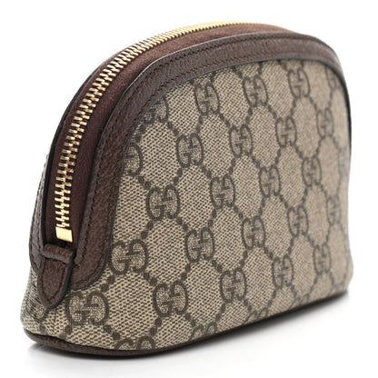 Gucci GG Supreme Monogram Textured Calfskin Web Medium Ophidia Cosmetic Case Beige Ebony New Acero 3 of 8