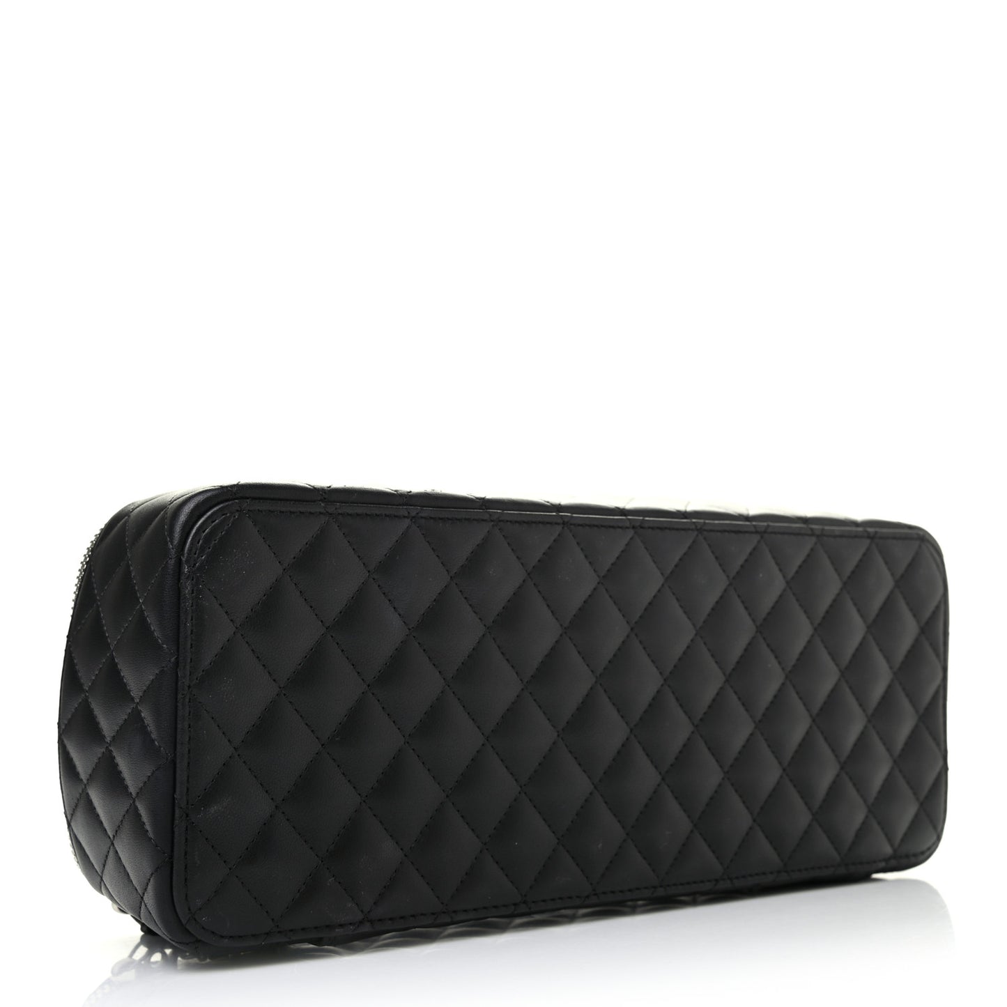 Lambskin Quilted Large Jewelry Case Black