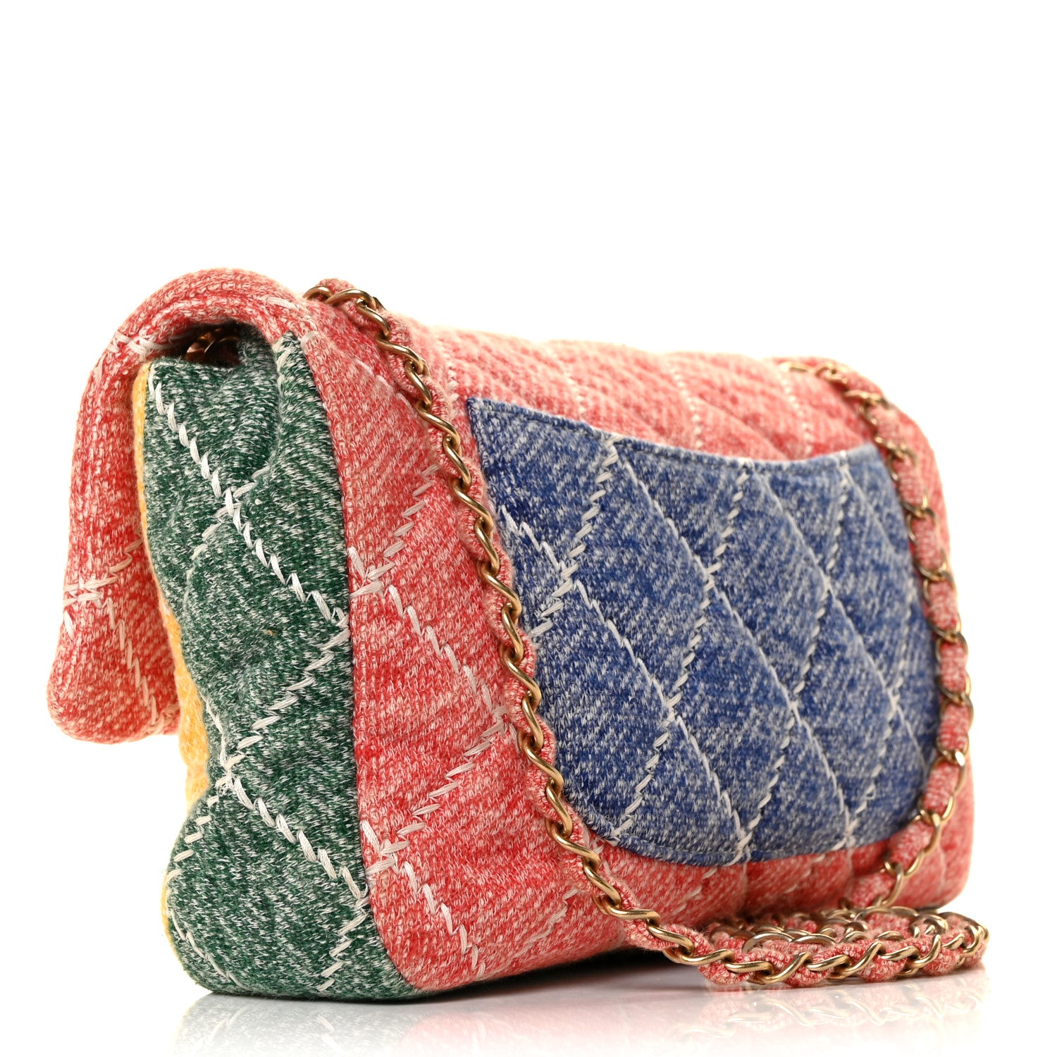 Chanel Jersey Quilted Jumbo Fabrics and Co Flap Multicolor 3 of 9