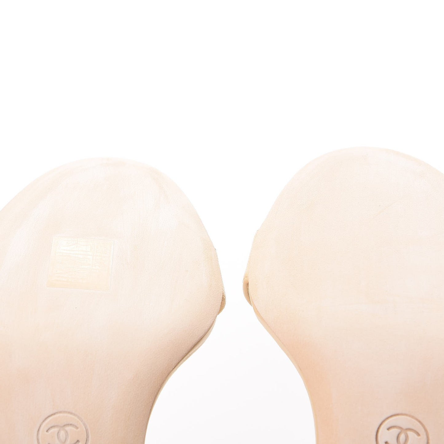 Lambskin Chain Sandals 38 Beige