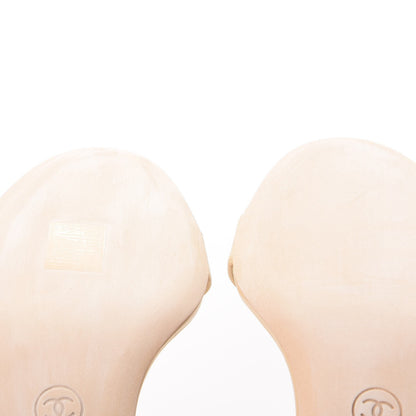 Chanel Lambskin Chain Sandals 38 Beige 9 of 10