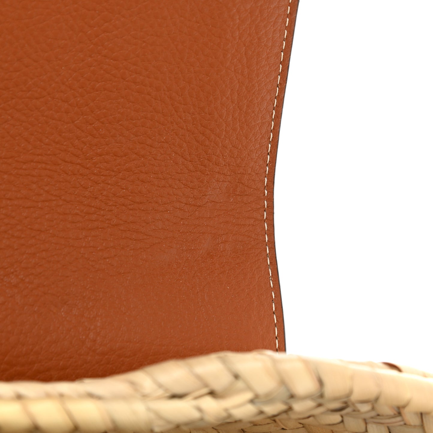 Raffia Calfskin Marcie Basket Tan