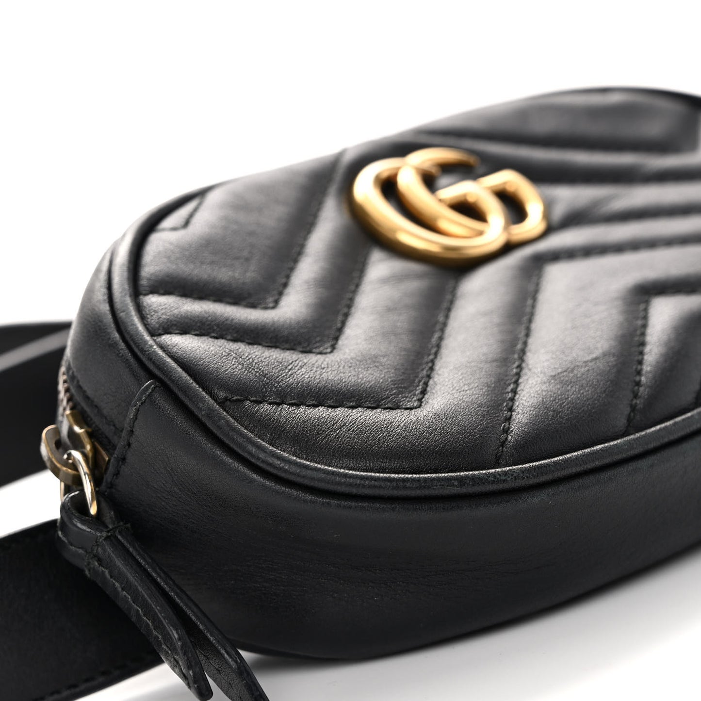 Calfskin Matelasse GG Marmont Belt Bag 75 30 Black