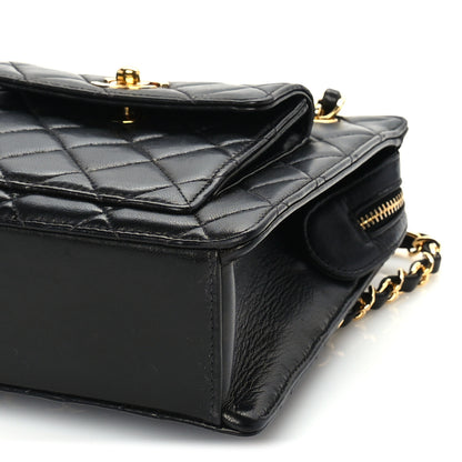Chanel Lambskin Quilted CC Front Pocket Shopping Tote Black 8 of 9
