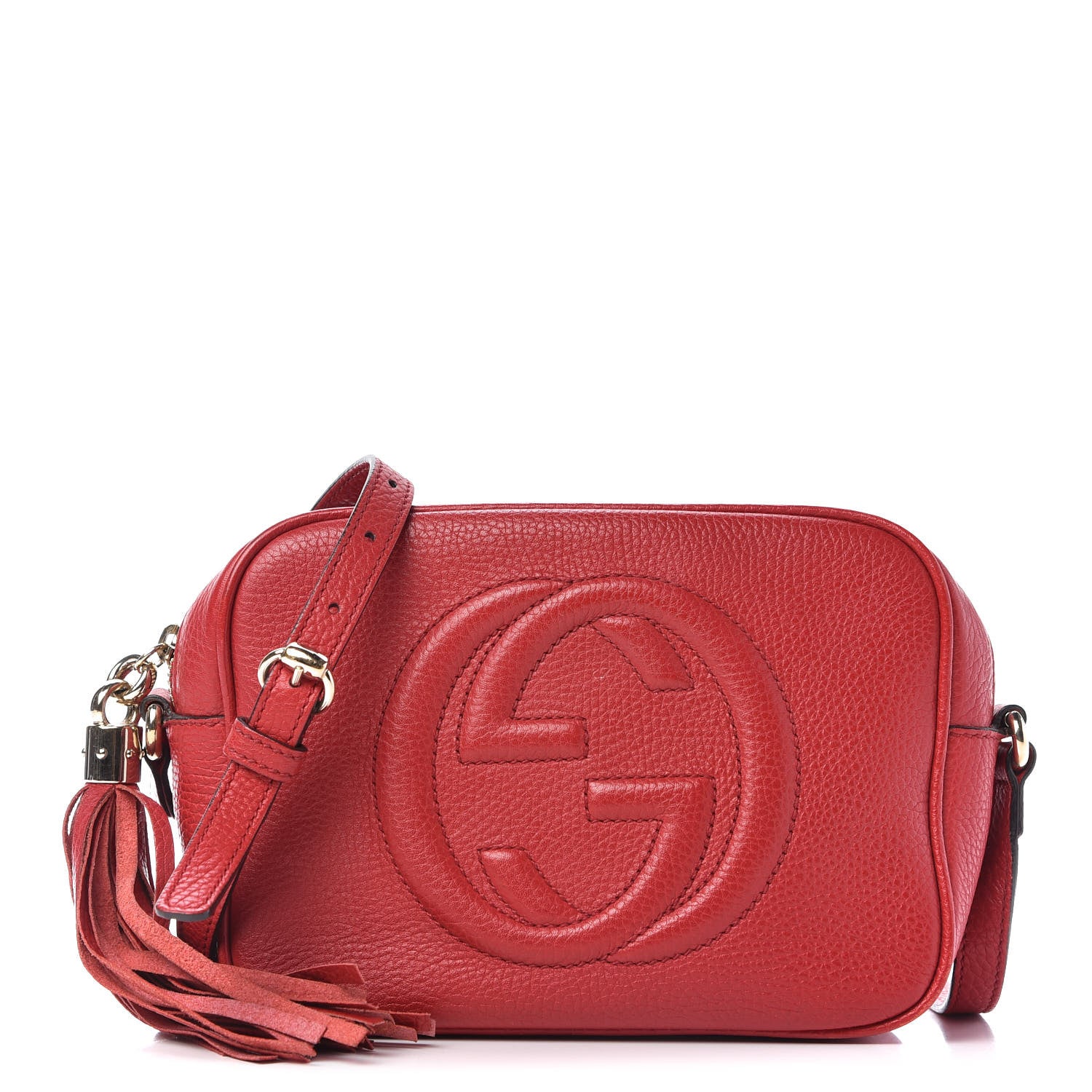 Gucci Pebbled Calfskin Small Soho Disco Bag Tabasco Red 1 of 9