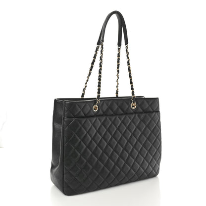 Chanel Caviar Quilted Large CC Shopping Tote Black 3 of 10