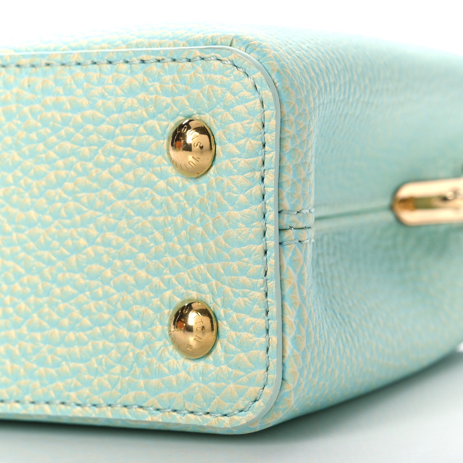 Louis Vuitton Taurillon Summer Stardust Mini Capucines Vert D'eau 8 of 9