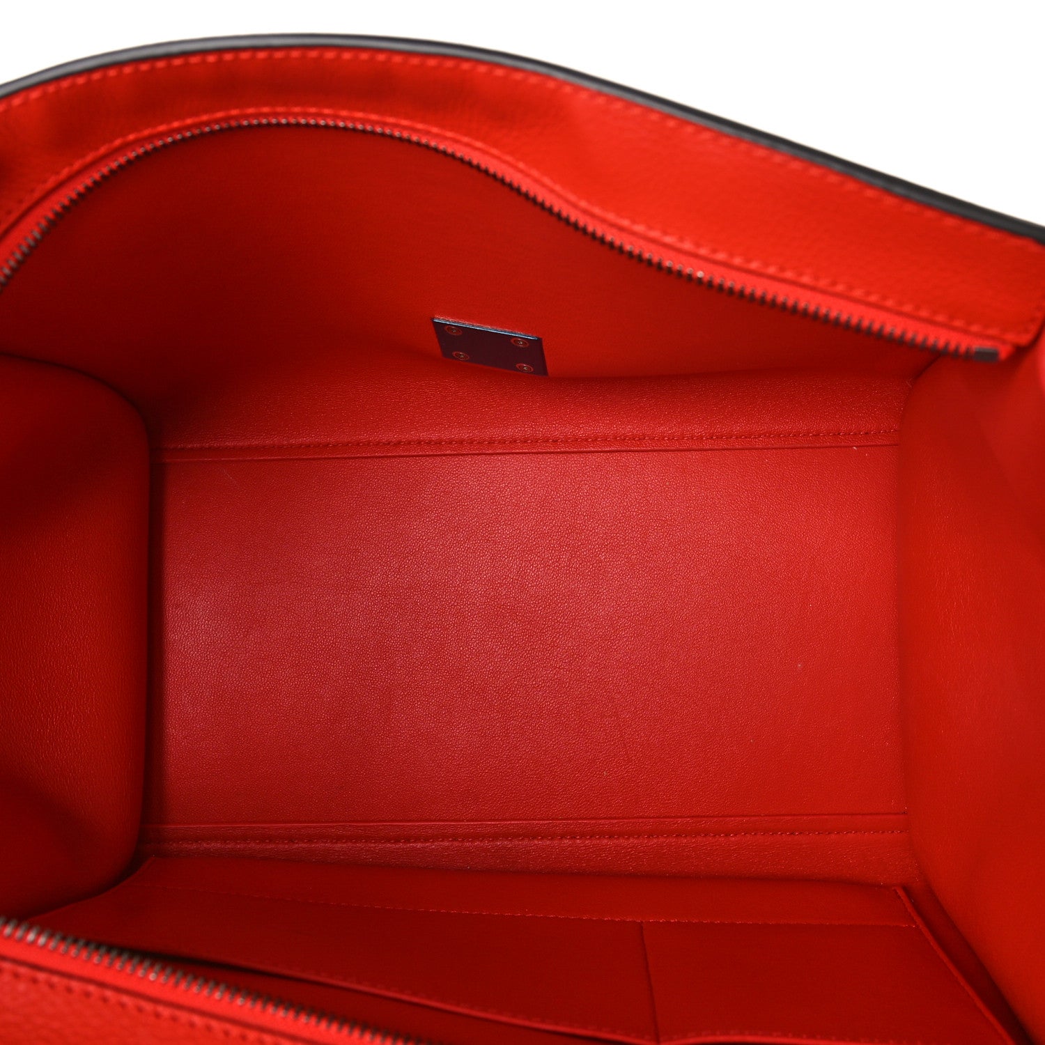 Celine Drummed Calfskin Suede Medium Trapeze Coquelicot 5 of 9