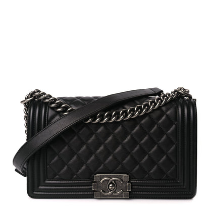 Chanel Calfskin Quilted Medium Boy Flap Black 1 of 9